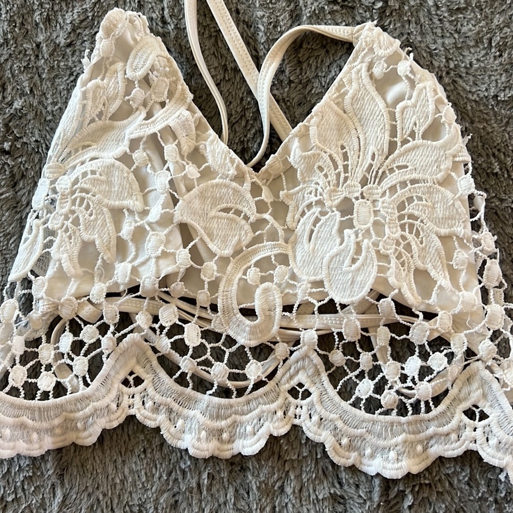 Knitted White Crop Top